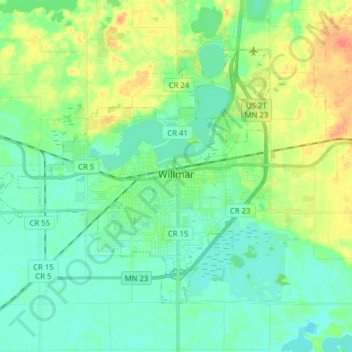 Topographic elevation map - clkera