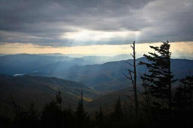 Smoky mountains in autumn