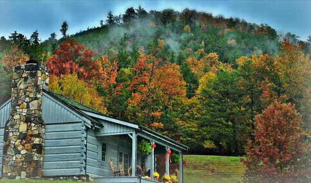 Smoky mountains in autumn