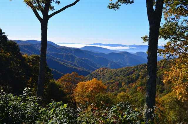 Smoky mountains in autumn