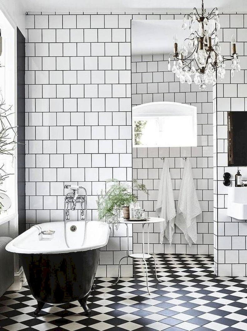 White bathroom tiles