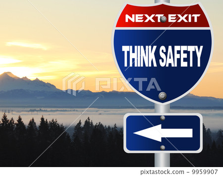 Think safety road sign 9959907