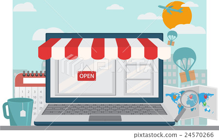 Online shopping background - Stock Illustration [24570266] - PIXTA