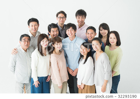 Large group smile (white background) 32293190