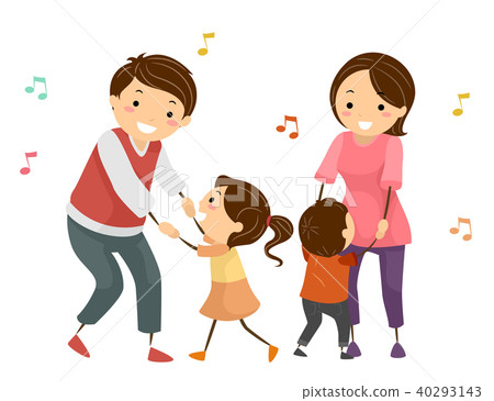 Stickman Family Dancing Illustration 40293143