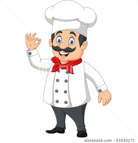 Cartoon happy chef with ok sign - Stock Illustration [61630271] - PIXTA