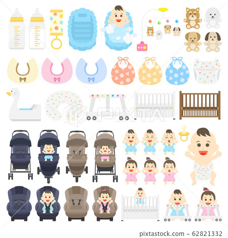 Baby goods illustration set 62821332