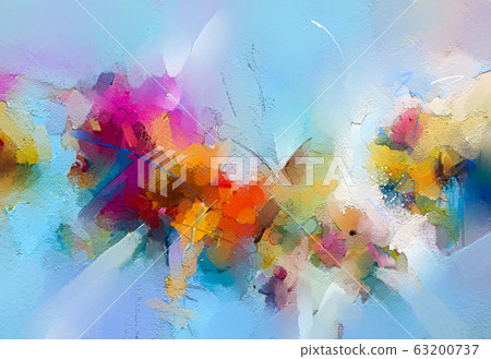 Abstract colorful oil painting on canvas... - Stock Illustration [63200737]  - PIXTA