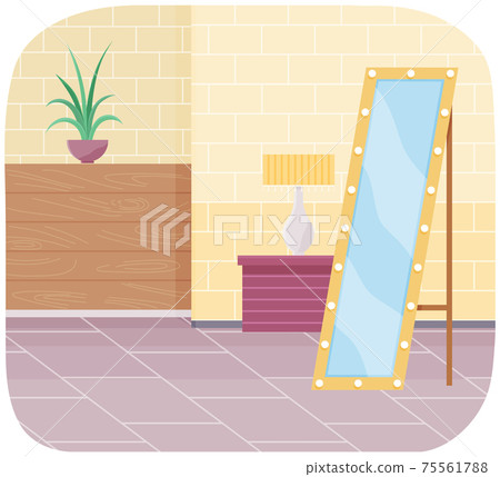 Cartoon background of female living room with... - Stock Illustration  [75561788] - PIXTA