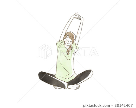 A woman stretching 88141407