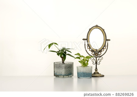 Interior image with small items placed on a white table 88269826