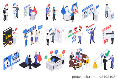 Isometric Politicians Lawmakers Set 98598402