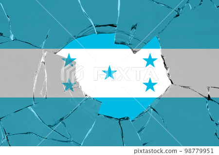 3D Flag of Honduras on glass 98779951