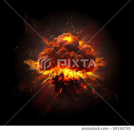 Fiery Explosion Blowing Up - Generative AI. 99198795