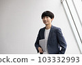 A young businessman with a laptop 103332993