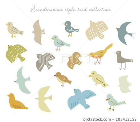 Scandinavian design bird illustration collection 105412152