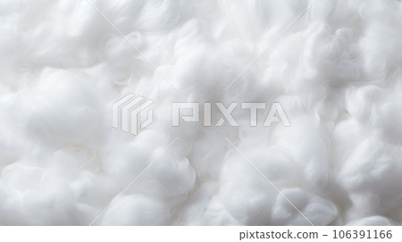 background with soft white cotton scattered over a flawless white surface. 106391166