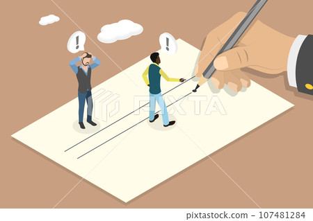 3D Isometric Flat Vector Conceptual Illustration of Deal Completion 107481284