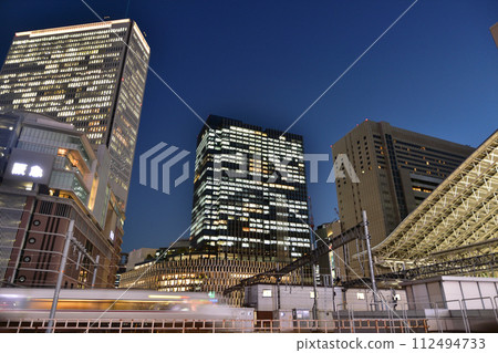 Osaka Station illuminated at night 112494733