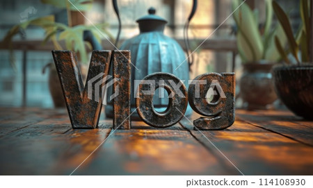 Carbon Vlog concept creative art poster. 114108930