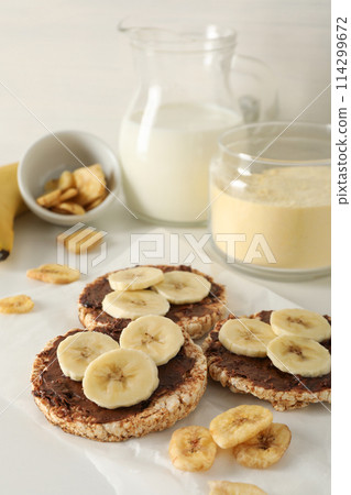 Tasty food with banana, concept of tasty food with banana 114299672