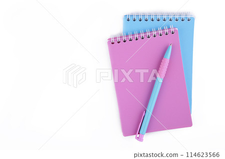 Colorful school supplies isolated on white background 114623566