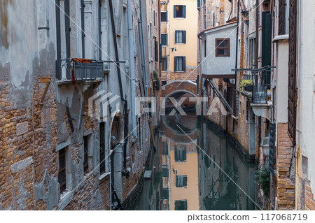 Beaufitul canal streets in Venice, Italy 117068719