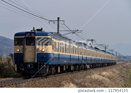 Six 115 series local trains running on the former Shinetsu Line 117954135