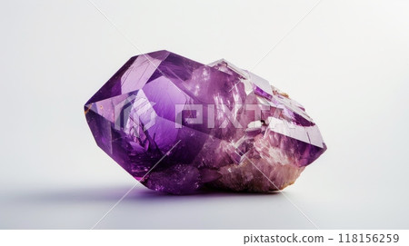 CloseUp of Single Polished Amethyst Crystal for Design and Decor Themes 118156259