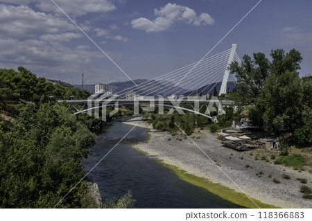 Montenegro, Podgorica, Millennium Bridge over the Moraca River 118366883