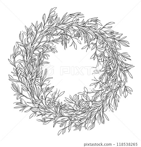 A Beautiful Decorative Wreath Design Perfect for Enhancing Seasonal Decor and Crafts 118538265