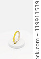 Gold Ring with Yellow Diamonds on White Background for Premium Jewelry Display 119911539