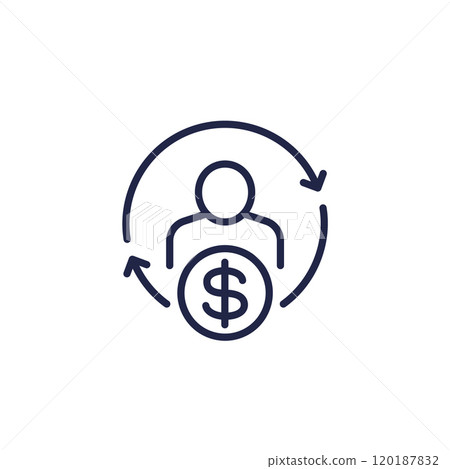 employee turnover cost line icon 120187832