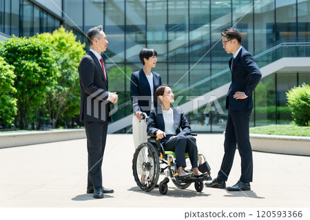 Business wheelchair team 120593366