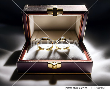 Wedding Rings in a Classic Box with Soft Satin Lining 120989810