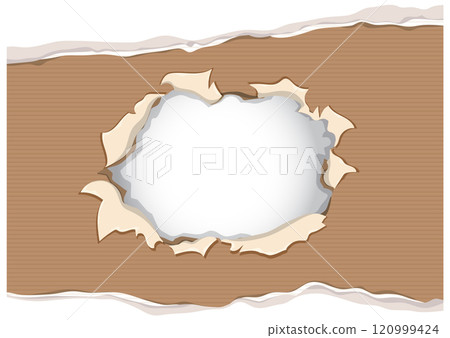 Torn Paper with Blank Center 120999424