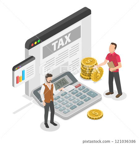 3D Isometric Flat  Illustration of Business Analysis. Item 2 121036386