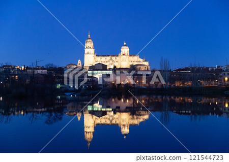 Salamanca cathedral at night, Spain 121544723