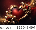 Abstract background with roses and valentine for Valentine's Day 121943496