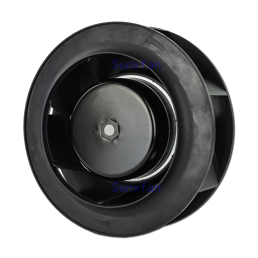 Backward Curved Fan 2 speed stages Φ133Material：Impeller made of PA66 ...