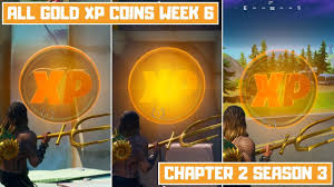 Only the gold coins have not been returned yet, but these. Fortnite Week 6 Xp Coins All Gold Purple Green And Blue Coin Locations