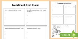 These worksheets include among others: Traditional Irish Music Snapshot Worksheet Worksheet Roi