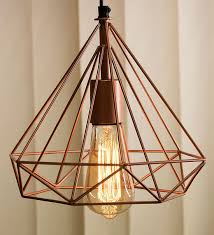 Copper pendant lights above the kitchen island for a touch of steampunk! Buy Copper Metal Single Hanging Lights By Homesake Online Contemporary Single Hanging Lights Ceiling Lights Lamps Lighting Pepperfry Product