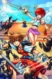 Official kingdom hearts sora art. Sora And Kairi Fighting In Olympus Coliseum Art By Me Kingdomhearts