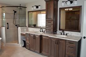 With its bold and fresh look, this beautiful gray stain cabinet will leave a lasting impression. Bathroom Remodel With Cherry Slate Cabinets And Silestone Arctic Countertop Other By Hatchett Design Remodel