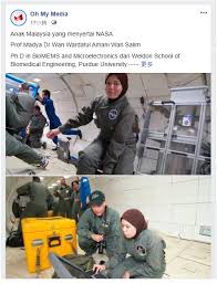 Jika ada yang ingat, dr wan wardatul amani sebelum ini pernah membanggakan negara dengan pencapaiannya sebagai rakyat malaysia pertama melancarkan alat sensor deria dalam kajian organisma sel di national aeronautics and space administration (nasa). Nicole Wong Anak Malaysia Yang Menyertai Nasa Prof Facebook