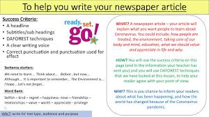 This resource pack is a great way to support your pupils' newswriting, and can be used to help them understand the genre's structural conventions. Ks3 Writing Your Newspaper Article Writing Task 2 Youtube