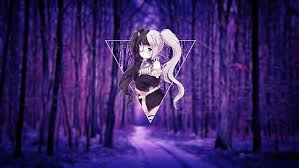 The best gifs are on giphy. 2560x800px Free Download Hd Wallpaper Anime Anime Girls Purple Background White Hair Black Hair Wallpaper Flare