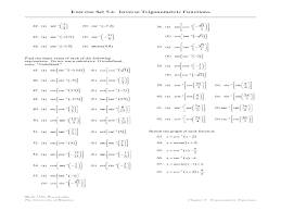 Graph two cycle of each. Exercise Set 5 4 Inverse Trigonometric Functions Lesson Plan For 9th 12th Grade Lesson Planet