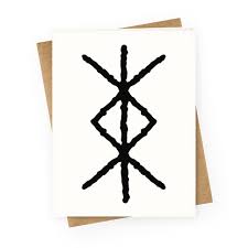 Even you can draw it. Protection Rune Greeting Cards Lookhuman